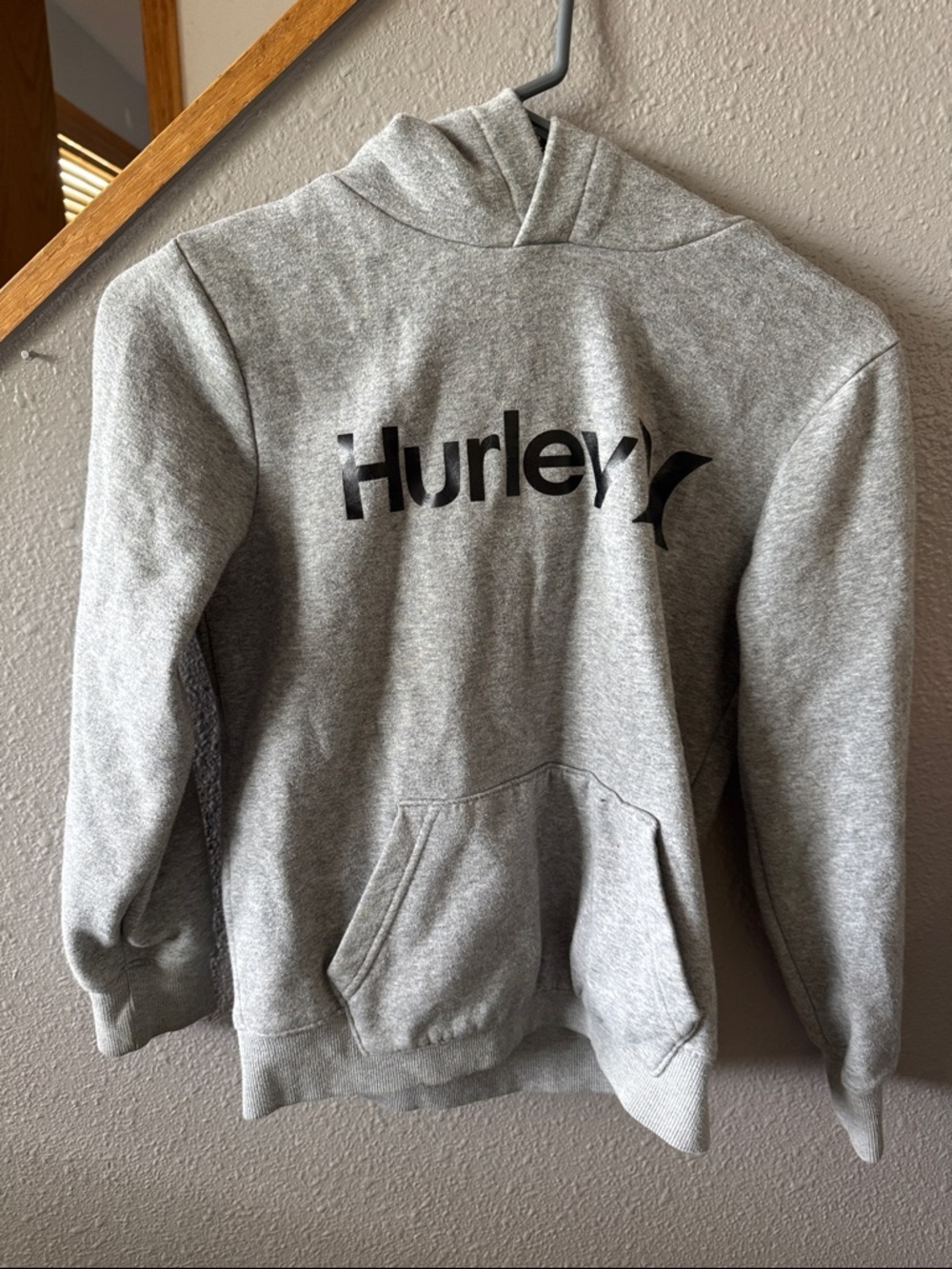 Hurley Light Gray Pullover Hoodie with Black Logo
